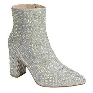 Mi.im Miracle Mile Christina Iridescent Pearl White Rhinestone Bridal Boots